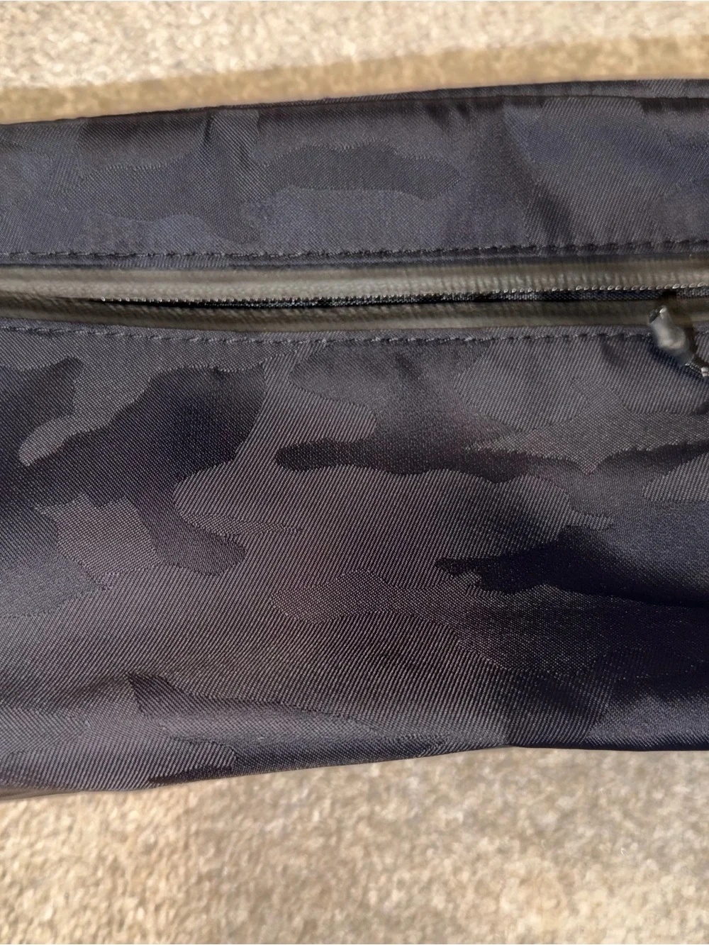 Athleta small toiletry black camo bag